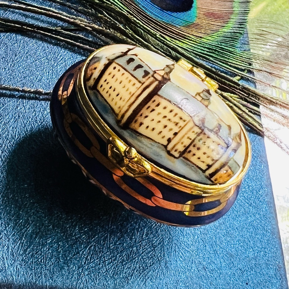 Elegant Gold and Blue miniature Decorative Box